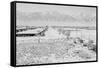 Manzanar from Guard Tower, View West (Sierra Nevada in Background),-Ansel Adams-Framed Stretched Canvas