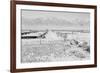 Manzanar from Guard Tower, View West (Sierra Nevada in Background),-Ansel Adams-Framed Premium Giclee Print