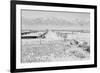 Manzanar from Guard Tower, View West (Sierra Nevada in Background),-Ansel Adams-Framed Premium Giclee Print