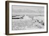 Manzanar from Guard Tower, View West (Sierra Nevada in Background),-Ansel Adams-Framed Art Print