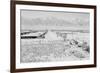 Manzanar from Guard Tower, View West (Sierra Nevada in Background),-Ansel Adams-Framed Art Print