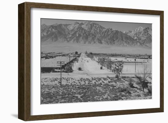 Manzanar Relocation Center from Tower-Ansel Adams-Framed Art Print