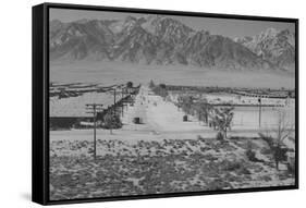 Manzanar Relocation Center from Tower-Ansel Adams-Framed Stretched Canvas