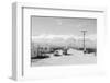 Manzanar street scene, spring, Manzanar Relocation Center, 1943-Ansel Adams-Framed Photographic Print