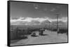 Manzanar Street Scene, Spring-Ansel Adams-Framed Stretched Canvas