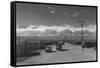 Manzanar Street Scene, Spring-Ansel Adams-Framed Stretched Canvas