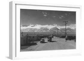 Manzanar Street Scene, Spring-Ansel Adams-Framed Art Print