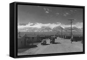 Manzanar Street Scene, Spring-Ansel Adams-Framed Stretched Canvas