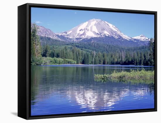 Manzanita Lake, Lassen Volcanic National Park, CA-Mark Gibson-Framed Stretched Canvas