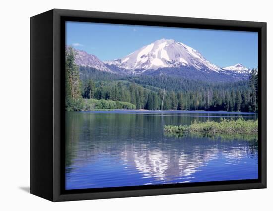 Manzanita Lake, Lassen Volcanic National Park, CA-Mark Gibson-Framed Stretched Canvas