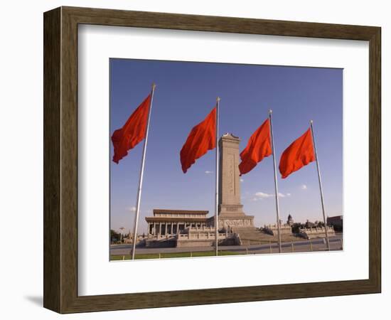 Mao Tse-Tung Memorial and Monument to the People's Heroes, Tiananmen Square, Beijing, China-Adam Tall-Framed Photographic Print