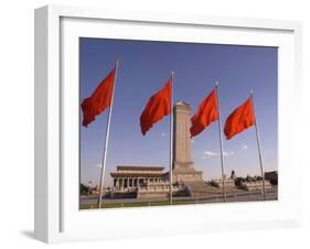 Mao Tse-Tung Memorial and Monument to the People's Heroes, Tiananmen Square, Beijing, China-Adam Tall-Framed Photographic Print