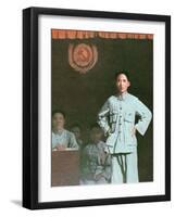 Mao Zedong Addressing an International Communist Conference in Kiangsi Province, 1933-null-Framed Photographic Print