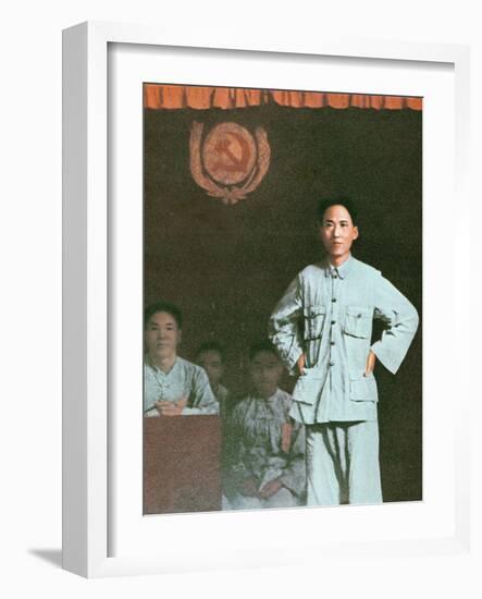 Mao Zedong Addressing an International Communist Conference in Kiangsi Province, 1933-null-Framed Photographic Print