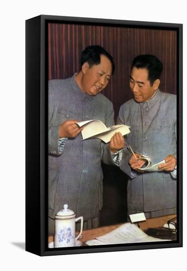 Mao Zedong and Zhou Enlai, Chinese Communist Leaders, C1950S-null-Framed Stretched Canvas