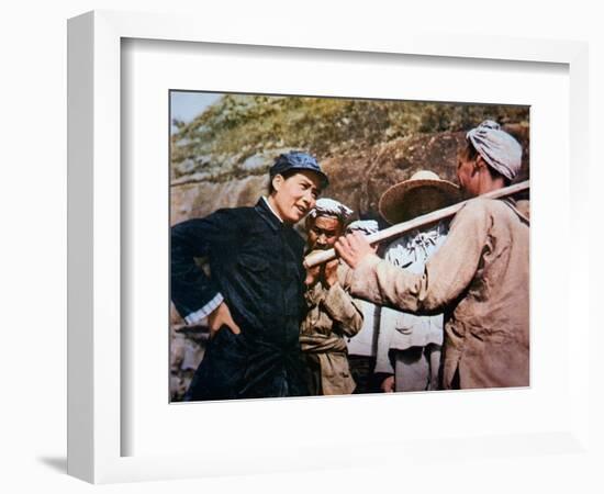 Mao Zedong Talking to Veterans of the 'Long March' at Yangchailing, Yenan, in 1937-Chinese Photographer-Framed Giclee Print