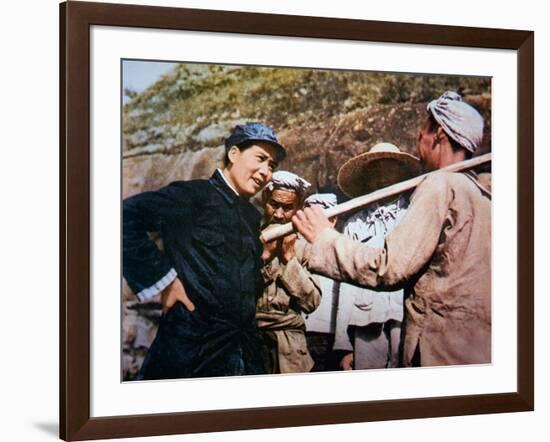 Mao Zedong Talking to Veterans of the 'Long March' at Yangchailing, Yenan, in 1937-Chinese Photographer-Framed Giclee Print