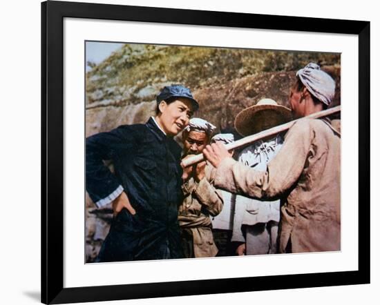 Mao Zedong Talking to Veterans of the 'Long March' at Yangchailing, Yenan, in 1937-Chinese Photographer-Framed Giclee Print