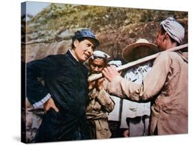 Mao Zedong Talking to Veterans of the 'Long March' at Yangchailing, Yenan, in 1937-Chinese Photographer-Stretched Canvas