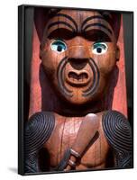 Maori Carving on Arataki Visitors Centre, Waitakere Ranges, Auckland-David Wall-Framed Photographic Print