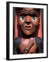 Maori Carving on Arataki Visitors Centre, Waitakere Ranges, Auckland-David Wall-Framed Photographic Print