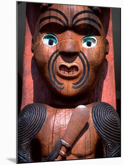 Maori Carving on Arataki Visitors Centre, Waitakere Ranges, Auckland-David Wall-Mounted Photographic Print