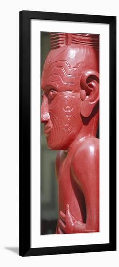 Maori Carving, Whare Runanga, Waitangi, North Island, New Zealand, Pacific-Neale Clarke-Framed Photographic Print