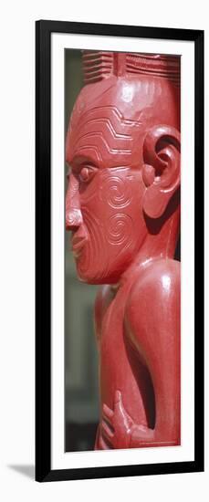 Maori Carving, Whare Runanga, Waitangi, North Island, New Zealand, Pacific-Neale Clarke-Framed Photographic Print