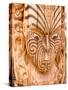 Maori Carvings, Whakarewarewa Thermal Reserve, North Island, New Zealand, Pacific-Ben Pipe-Stretched Canvas