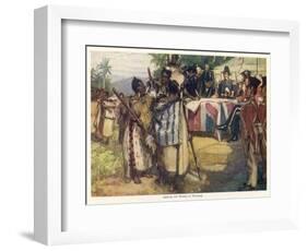 Maori Chiefs Recognise British Sovereignty by Signing the Treaty of Waitangi-A.d. Mccormick-Framed Art Print