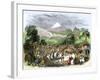 Maori Fortified Village, or Pah, in Taranaki, New Zealand, Mid-1800s-null-Framed Giclee Print