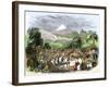 Maori Fortified Village, or Pah, in Taranaki, New Zealand, Mid-1800s-null-Framed Giclee Print