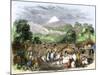 Maori Fortified Village, or Pah, in Taranaki, New Zealand, Mid-1800s-null-Mounted Giclee Print