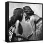 Maori Girls Rubbing Noses, C1920-null-Framed Stretched Canvas