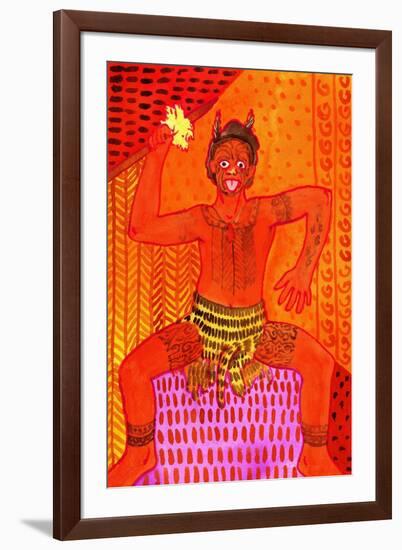 Maori Haka (Challenge Dance)-John Newcomb-Framed Giclee Print