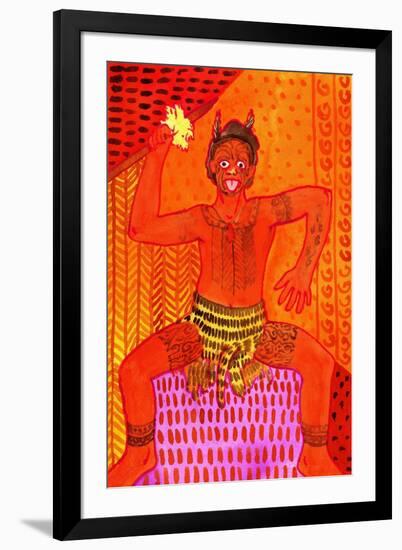 Maori Haka (Challenge Dance)-John Newcomb-Framed Giclee Print