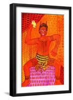 Maori Haka (Challenge Dance)-John Newcomb-Framed Premium Giclee Print