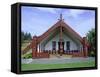 Maori Marae, or Meeting House, at Putiki, North Island, New Zealand-Robert Francis-Framed Stretched Canvas