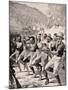 Maori Soldiers Perform a Haka at Gaba Tepe on the Gallipoli Peninsula Turkey 1915, from 'The War…-English School-Mounted Giclee Print