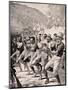 Maori Soldiers Perform a Haka at Gaba Tepe on the Gallipoli Peninsula Turkey 1915, from 'The War…-English School-Mounted Giclee Print