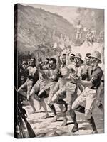 Maori Soldiers Perform a Haka at Gaba Tepe on the Gallipoli Peninsula Turkey 1915, from 'The War…-English School-Stretched Canvas