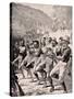 Maori Soldiers Perform a Haka at Gaba Tepe on the Gallipoli Peninsula Turkey 1915, from 'The War…-English School-Stretched Canvas