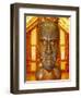 Maori Statue with 'Moko' Facial Tattoo, New Zealand-Jeremy Bright-Framed Photographic Print