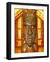 Maori Statue with 'Moko' Facial Tattoo, New Zealand-Jeremy Bright-Framed Photographic Print