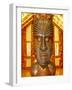 Maori Statue with 'Moko' Facial Tattoo, New Zealand-Jeremy Bright-Framed Photographic Print