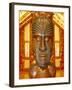 Maori Statue with 'Moko' Facial Tattoo, New Zealand-Jeremy Bright-Framed Photographic Print