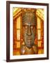 Maori Statue with 'Moko' Facial Tattoo, New Zealand-Jeremy Bright-Framed Photographic Print