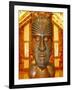 Maori Statue with 'Moko' Facial Tattoo, New Zealand-Jeremy Bright-Framed Photographic Print