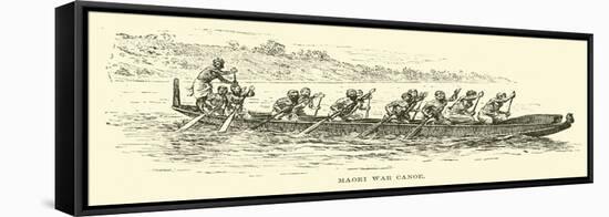 Maori War Canoe-null-Framed Stretched Canvas