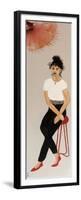 Maori Woman in Black Jeans with Pohutukawa, 2016-Susan Adams-Framed Premium Giclee Print